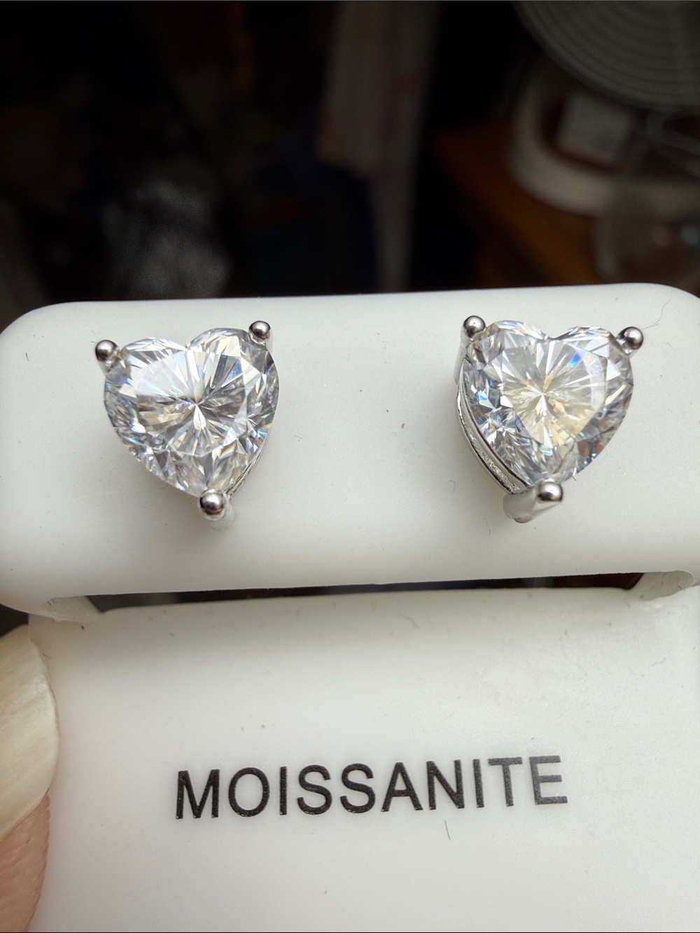 2.4 CT GRA CERTIFIED MOISSANITE DIAMOND 925 Sterling Silver Heart Earrings NEW